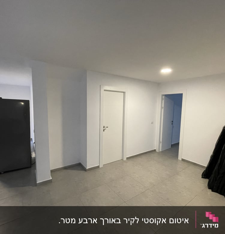 קירות גבס לבנים עם דלתות פנימיות